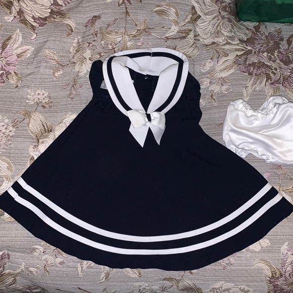 Bonnie Baby Other - Baby girl sailor dress navy and white with bloomers - size 12 months